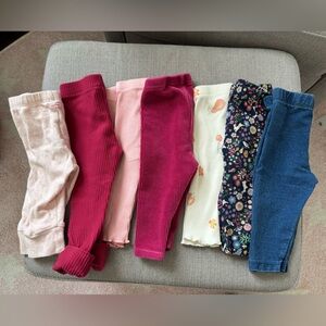 3-6M Baby Girl Legging Pants (Set of 7)